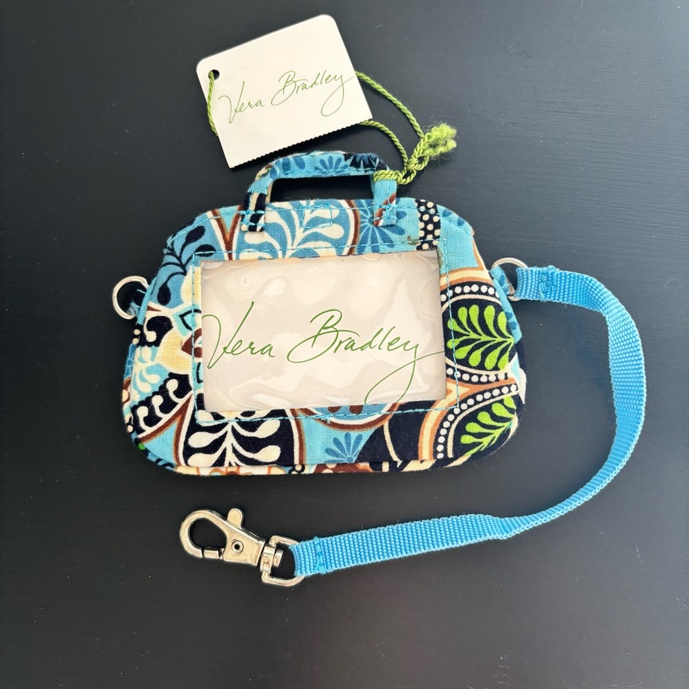 Vera Bradley Retired Bali Blue Lobster Claw Luggage ID Tag, Card Holder Etc New